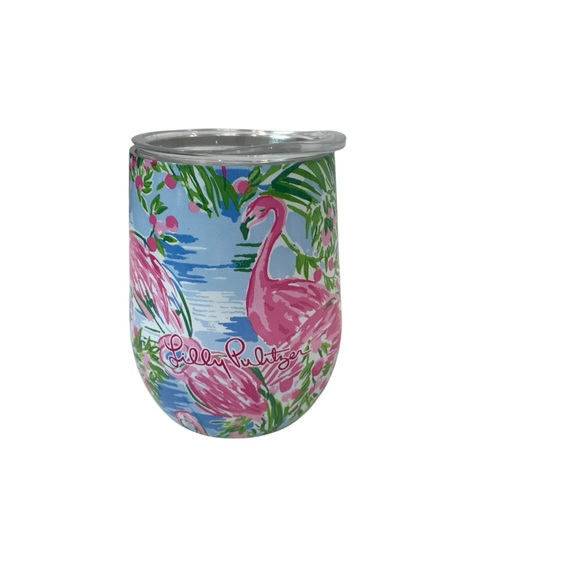 Lilly Pulitzer Stainless Steel Insulated Tumbler w/Lid 12oz Wine Flamingos - Picture 1 of 4